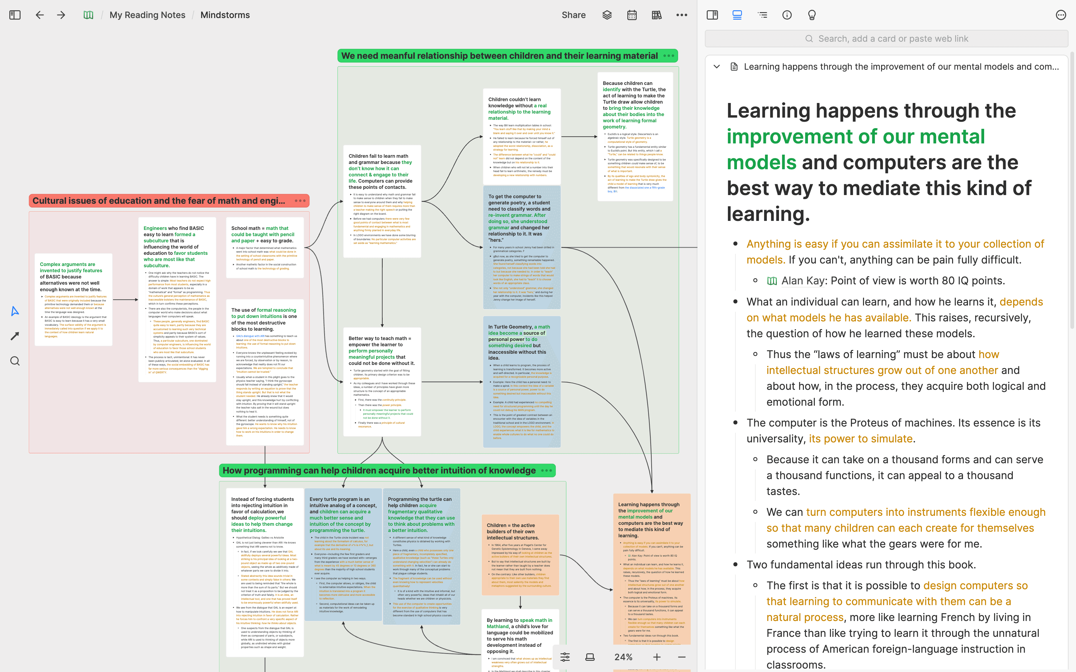 Interactive whiteboard for visual note-taking